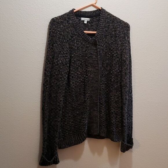 Croft and Barrow cardigan sweater.  Size small. Black and grey - Picture 1 of 8